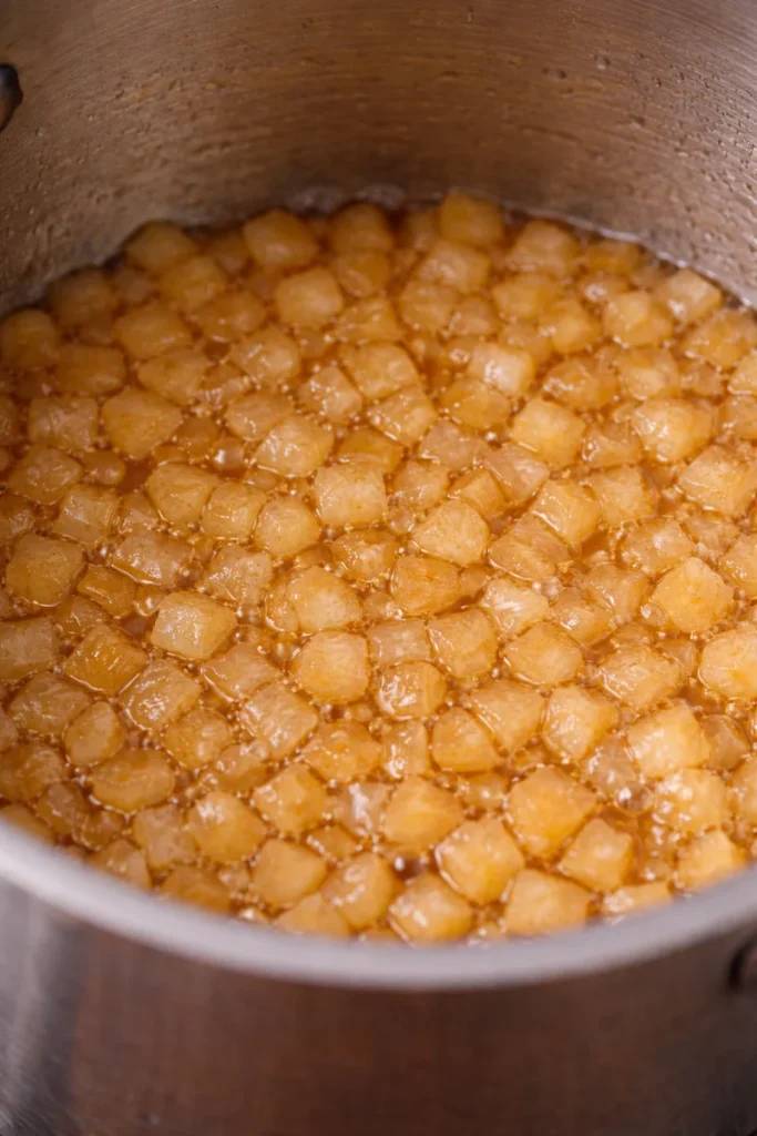 Fruta abrillantada casi lista