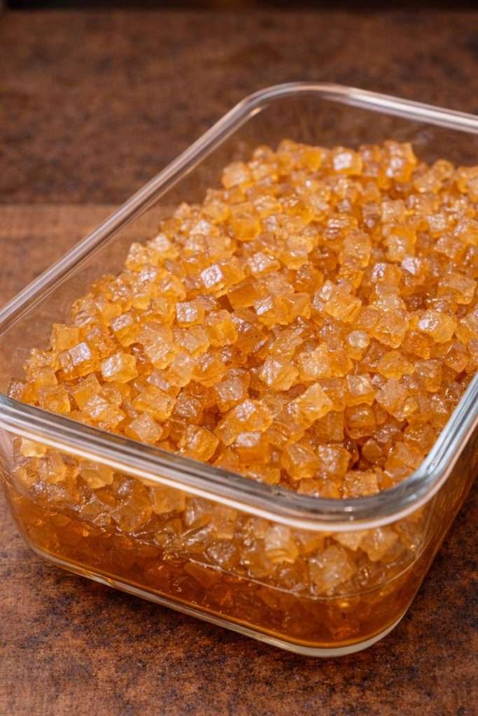 Fruta abrillantada casera