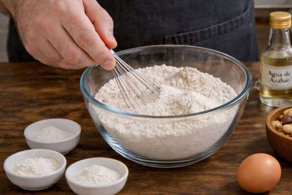 mezclar los secos del pan dulce